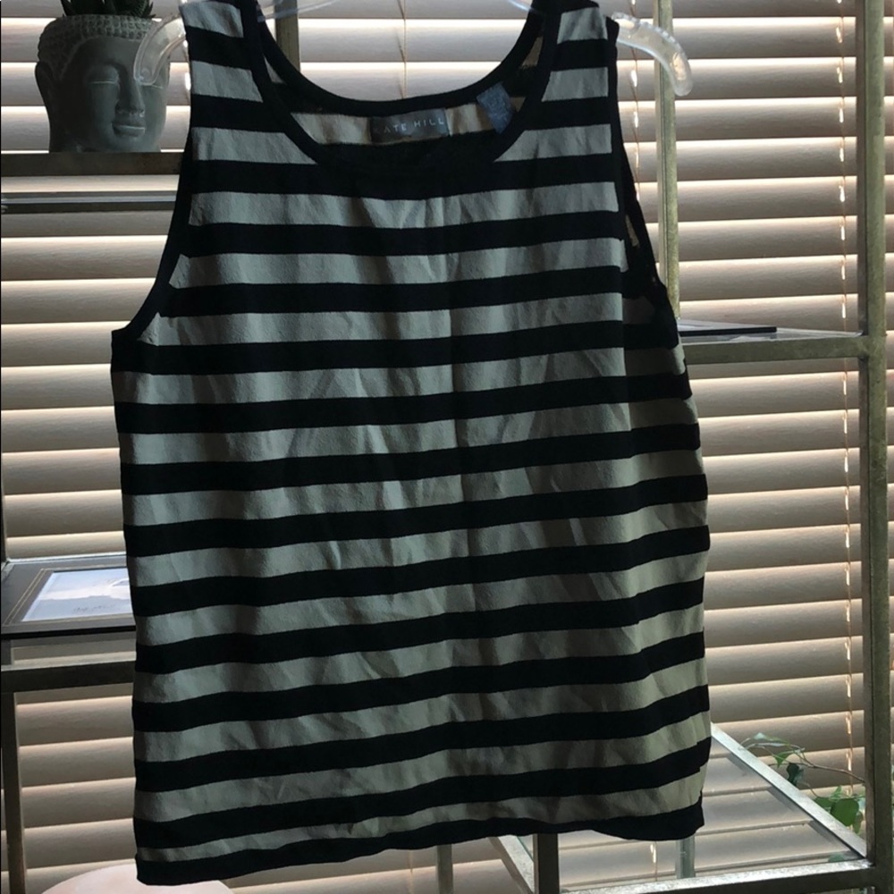 Kate Hill stripes knit sweater tank/blouse